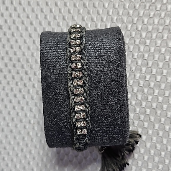 rose gonzalez Jewelry - ROSE GONZALEZ MACRAME STRING GREY BRACLET WITH CLEAR STONES